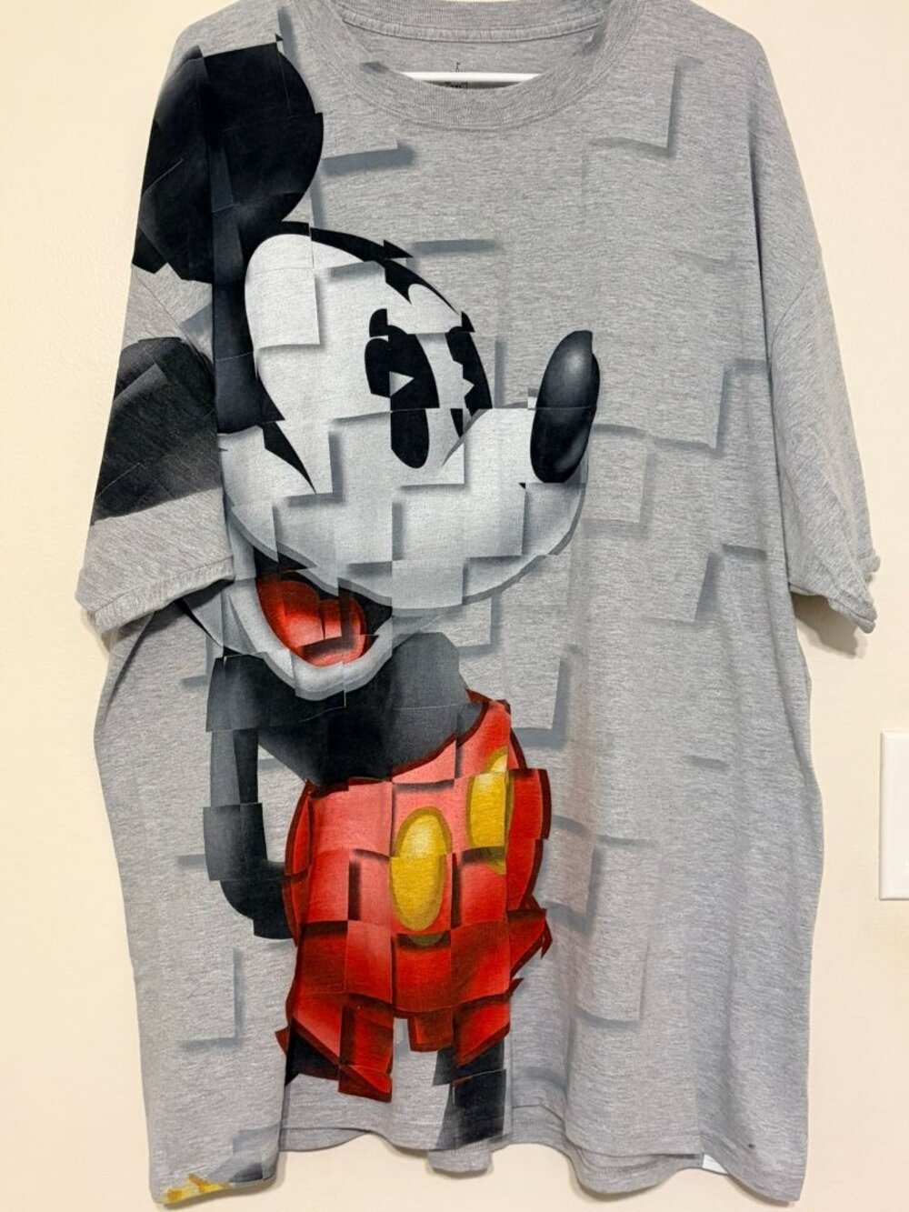 Men's Gray Mickey Mouse Hanes x Disney Parks Graphic Tee Size 2XL Blocks‎